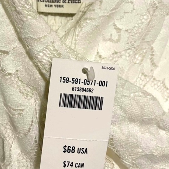3/$65 Abercrombie And Fitch White Lace Dress size xs - Picture 7 of 11